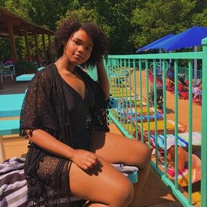 Black one piece swim suit